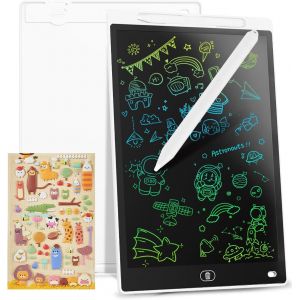 CHECARZHN--NO1-Tablette D'Écriture Lcd Colorée 12 Pouces, Planche À Dessin Effaçable Portable, Cadeau Pour Enfants, Tablette Graphique Pour Jeux D'Enfants 2 3 4 5 6 7 Ans Filles (Blanc) - Neuf