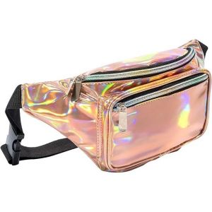 Sac banane holographique néon doré transparent, étoiles, diamants, flocons de neige, lèvres, gravier, multicolore, pour femme ¿ Idéal pour les jeux, concerts, rave, festivals et voyages. - Neuf