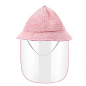 Chapeau De Protection Anti-Salive Pour Enfants, Avec Visiere Transparente Pour L'exterieur (Rose) - Neuf