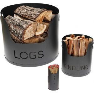 Jexnovashop-Valiant Fir230 Lot De 3 Boîtes De Rangement En Métal Pour Cheminée - 30 X 36 X 36 Cm - Neuf