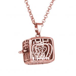 Collier Pendentif En Forme De Cage D'aromatherapie Pour Femme Avec Chaine D'extension Decorative (Or Rose) - Neuf