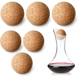 Checarzhn--No1-Lot De 6 Bouchons En Liège En Bois Pour Carafe À Vin (6,1 Cm + 5,1 Cm) - Neuf