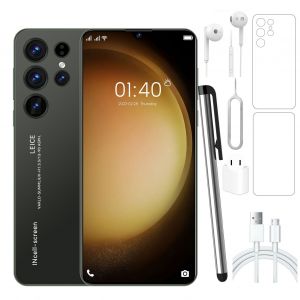 Smartphone S23 Ultra 6,0 Pouces Pour Android 12, 2 Go + 16 Go, Debloque, Batterie 6800 Mah, Courant Us 110-240 V, Vert Noiratre - Neuf