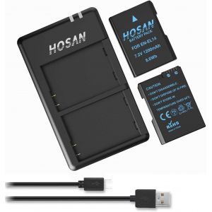 EN-EL14 EN-EL14A Replacement Battery 1200 mAh Pack of 2 Compatible with Nikon EN-EL14 EN-EL14A Nikon D5600 D5500 D5300 D5200 D5100 D3500 D3400 D3300 D32000 D310 0 - Neuf