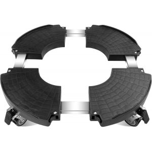 NouvelHorizonstore-Porte Plante a Roulettes R&eacute;glable 40-58.5cm, Support de Pot de Fleur Rond Capacit&eacute; Charge 250 kg, Plateau Roulant Noir avec Roues 360 &deg;, Chariot Plantes pour Int&eacute;rieur Ext&eacute;rieur Ma - Neuf