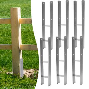 6 Pi&egrave;ces 111MM Support de Poteau en H En forme H-ancre Durable pour Carports Cl&ocirc;tures - Neuf
