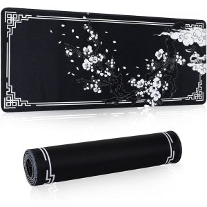 JGD-Tapis de Souris Xxl Gaming 800 X 300 X 3 mm, Tapis de Souris Anime Japon Noir et Blanc, Am&eacute;liore la Pr&eacute;cision et la Vitesse, Avec en Caoutchouc, Imperm&eacute;able Antid&eacute;rapant, pour le Bureau Maison - Neuf