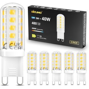Kalanka-Ampoule Led G9 3w, &iquest;&iquest;Quivalent 40w Halog&iquest;&iquest;Ne, 480lm, Blanc Neutre 4000k, Non-Dimmable, &iquest;&iquest;Conomie D'&iquest;&iquest;Nergie, Led G9 Pour La Chambre &iquest;&iquest; Coucher, Le Salon Et La Cuisine, 6 Pi&iquest;&iquest;Ces - Neuf