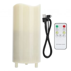 Bougie LED avec lecteur de musique et haut-parleur Bluetooth integre, telecommande, bougie sans flamme, 7,5 x 16,2 cm - Neuf