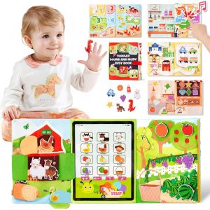 Livre d'Activités Busy Board pour Tout-Petits 1-3 Ans,Jouet Montessori avec Panneau Sonore pour Bébé 1 2 3 4 5 An,Livre d'Activités Éducatif pour Garçons et Filles,Jeu d'Éveil Précoce - Neuf