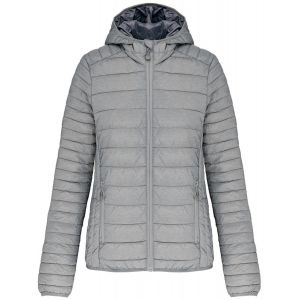 Doudoune L&eacute;g&egrave;re &Agrave; Capuche - Femme - K6111 - Gris Argent - Neuf