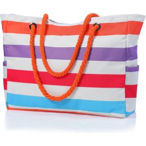 SHIBA-Grand sac de plage imperméable avec fermeture éclair, sac de voyage pour femme, sac à bandoulière pour la piscine, la plage,[1 - Neuf