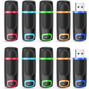 Lot De 10 Clé Usb 64Go Stockage Données Cle Usb 64Go 2.0 Avec Lumière Led Pour Pc Tablettes/Laptop/Autoradio/Tv[CLE8110273] - Neuf
