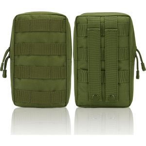Jgd-2 Pi&egrave;ces Sacoche Tactique 21x11.5x6 Cm, Pochette Tactique Molle Multifonctionnelle, Sac Tactique Ceinture, Pochette Molle Tactique, En Tissu Oxford, Imperm&eacute;able, Pour Chasse, Randonn&eacute;e, Camping - Neuf
