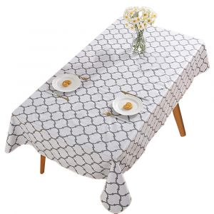 Nappe Rectangulaire Pour Table &Agrave; Manger - D&eacute;coration De No&euml;l Pour La Cuisine - Blanche - 178 X 132 Cm - Neuf