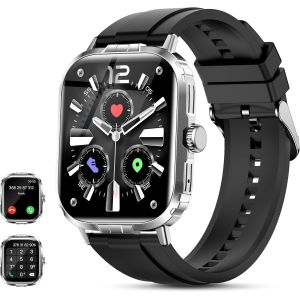 Kal-Montre Connectée Femme Homme, 2.01'' Hd Sportifs Smartwatch Avec Répondre Numéroter, Montre Intelligente Sport Etanche Ip68 Podometre/Cardiofrequencemetre/Moniteur De Sommeil Pour Android Ios - Neuf