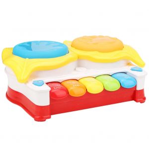 Mini Clavier De Batterie Multifonctionnel Pour Enfants, Jouet Musical Avec Lumieres Colorees Pour Bebes Et Tout-Petits - Neuf