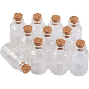 KAL-12Pcs Bouteille En Verre Transparente Bocaux Avec Bouchon En Liège, Capacité De Stockage De 22 Ml, C'Est Juste Une De 9 Modèles Différents (12, 22Ml) - Neuf