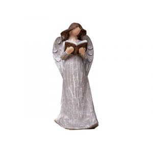 Figurine d'ange priant en r&eacute;sine, d&eacute;coration d'int&eacute;rieur, grise, 15 cm - Neuf