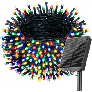 JGD-Guirlande Lumineuse Exterieure 1x20M 200LED Guirlande Lumineuse Solaire &Eacute;tanche 8 Modes guirlande solaire D&eacute;coration pour Jardin Terrasse Maison F&ecirc;te No&euml;l Mariage, Couleur - Neuf
