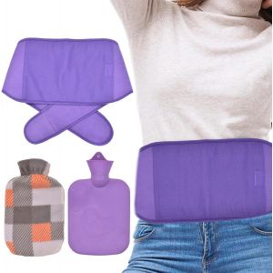 Hot Water Bottle Plush Hot Water Bottle with Soft Belt for Neck and Shoulders 1L Bottle Hot Water Belt Portable Hot Water Bottle Waist Warmer Rubber Hot Water Bottle - Neuf
