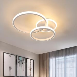 Plafonnier Led Rond, 42w 4700lm Lampe De Plafond Moderne, Blanc Luminaire Plafonnier En Acrylique Pour Chambre Salon Cuisine Couloir, Lumiere Chaude 3000k, Diam&egrave;tre 52cm - Neuf