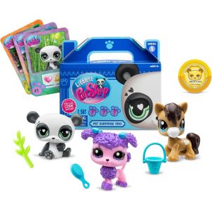 ERYI-Littlest Pet Shop - 3 Pets Surprise - Petits Animaux À Collectionner - Pack De 3 Animaux Mignons, 3 Cartes, 3 Pièces, 1 Guide - Mini-Figurines Animaux - Jouet Enfant 4 Ans Et + -Bf00568 - Neuf