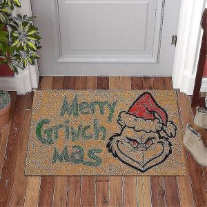 Paillasson De Noël Tapis D'entrée En Caoutchouc Petite Porte D'entrée Tapis De Dépoussiérage Antidérapant Résistant À L'usure - Neuf