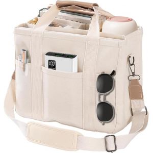 KALANKA-Sac &agrave; Main en Toile pour Femme Sacs &agrave; Bandouli&egrave;re Homme Grande Sac Fourre Tout avec Bretelles R&eacute;glables avec Plusieurs Poches Organis&eacute;e - Neuf