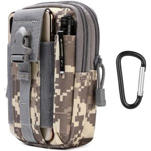 Eryi-Sac Tactique Ceinture, Nylon Sacoche Ceinture | Acu Camoufler | Multifonctionnelle Molle Edc Gadget Sac Pour Téléphone, Plein-Air, Randonnée, Alpinisme Et Cyclisme (Avec 1* Mousquetons) - Neuf