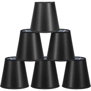 Lot De 6 Abat-Jours Noirs, Abat-Jour &Agrave; Clipser En Tissu Pour Applique, Lampe De Table, Lustre, Abat-Jour, 5,5 Pouces De Hauteur - Neuf