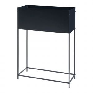 Support De Plantes Avec Bac Int&eacute;gr&eacute; M&eacute;tal 100 X 70 X 30 Cm Noir Helloshop26 03_0010710 - Neuf