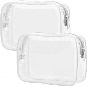 KALANKA-2Pi&egrave;ces Trousse de Toilette Voyage,Pochette Transparente Avion Petite Maquillage Cosm&eacute;tique Kit Avionmaquillage &agrave; Capacit&eacute; Grande Sac Plastique Sacs Clear Bain Bag Grand Zipp&eacute;e Toiletry,pour - Neuf