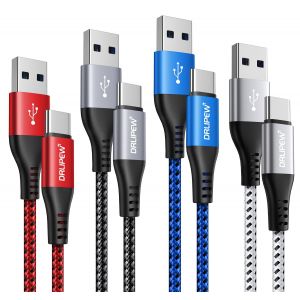 Câble Usb C [2m, Lot De 4], Cable Chargeur Usb Type C Charge Rapide Nylon Tressé Pour Iphone 15, Samsung Galaxy S10 S20 S21 S22 S23 S24 Fe Plus Ultra 5g S10 S9 A15 A14 A23 A21 A41 A50 A70 A51 A54 A71 - Neuf