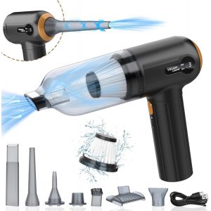 Car Vacuum Cleaner, Powerful Car Vacuum Cleaner 15000Pa, Table Vacuum Cleaner 4 In 1, Led Display, Usb Rechargeable Mini Vacuum Cleaner, Home And Pet Hair Cleaning - Neuf