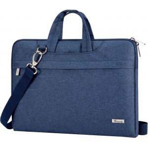 TIANYI-Sacoche pour Ordinateur Portable légère 15 15.6 16 Pouces Sac Pochette Housse PC Imperméable Sac à bandoulière Sac à main avec Bandoulière et Poignée Cachée Bleu - Neuf