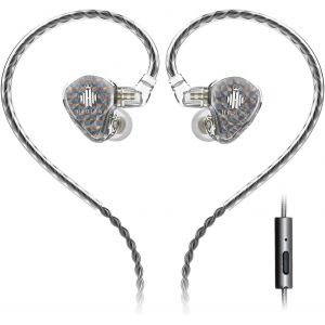 AYU-MS1-Galaxy IEM Écouteurs Intra-Auriculaires, Ecouteur Filaire, Haute Performance, Double Circuit Magnétique Dynamique, Câble à 2 Broches détachables 0,78 mm, Prise 3,5 mm, avec Micro - Neuf