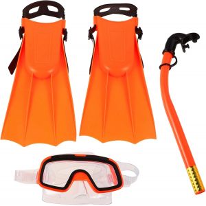 1 Ensemble Appareil De Plong&eacute;e En Apn&eacute;e Bleu Enfants Nageoires Tuba Complet &Eacute;quipement De Plong&eacute;e L&eacute;ger &Eacute;quipement De Plong&eacute;e &Eacute;l&eacute;gant &Eacute;quipement De Plong&eacute;e Compact Orange Plastique - Neuf