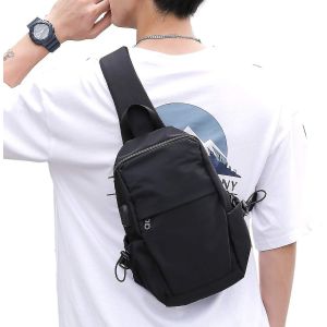 Petit sac &agrave; bandouli&egrave;re black Sling Crossbody sac &agrave; bandouli&egrave;re pour hommes femmes - Neuf