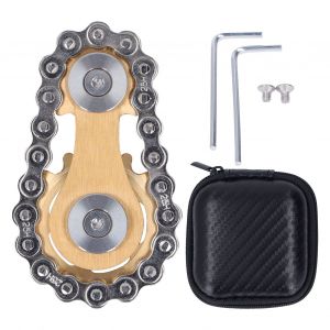 HJLIAN Chaine gyroscopique detachable en acier inoxydable, jouet avec tournevis hexagonal pour soulager le stress, engrenage plaque or - Neuf