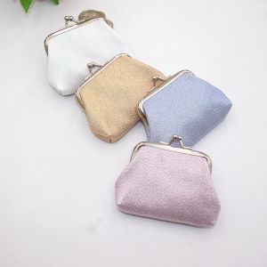 Lot de 4 porte-monnaie en cuir avec fermoir pour femme et fille, petits porte-monnaie en cuir, pour clés, pièces de monnaie et casque audio - Neuf