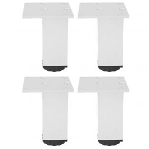 HJLIAN Lot de 4 pieds de meuble carres reglables en alliage d'aluminium pour table, canape, armoire (pieds de meuble carres 100 mm, couleur oxyde) - Neuf