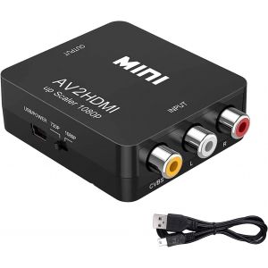 Adaptateur Av Vers Hdmi, Mini Convertisseur De Signal Audio Vidéo Av Vers Hdmi, Prise En Charge 720/1080P, Adaptateur Rca Vers Hdmi, Adapté Pour Pc/Stb/Magnétoscope/Dvd/Tv (Noir) - Neuf