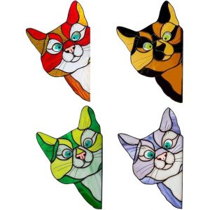 Pièces D'autocollants De Chat Voyeur, Autocollants De Décoration De Chat Colorés, Voiture Réutilisable Personnalisée, Salon, Rideaux De Décoration De Chambre - Neuf