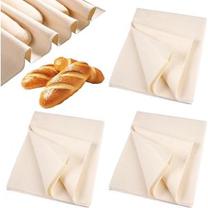 Subzonal-3 Pièces Linge De Boulanger, 75x45cm Tissu De Boulanger Toile Lin Pour Cuisson Du Pain Tissu De Boulanger Professionnel Fermentée Boulangers Tissu Toile De Lin Pour Pâtisserie, Tissu Ferment - Neuf