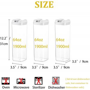 Stockage De Pâtes En Plastique,Bocal À Spaghetti Hermétique,Récipients À Pâtes Avec Couvercles,Ensemble De 3 Récipients De Stockage D'aliments Durables Et Empilables Pour Garde Manger Frigo - Neuf