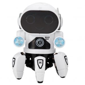 Robot Electrique Intelligent A Led Pour Enfants, Jouet Musical Et Dansant De Six Pieds (Blanc) - Neuf