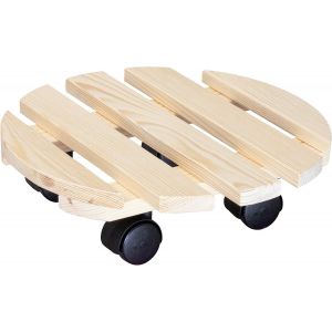 ERYI-Support À Roulettes Pour Pot De Fleur Paletti Ø 30 X 8 Cm I Roule Pot De Plant Pour L'Intérieur I Suport Roulant En Bois Massif Certifié Fsc®, Naturel I Capacité De Charge 100 Kg - 20001801 - Neuf