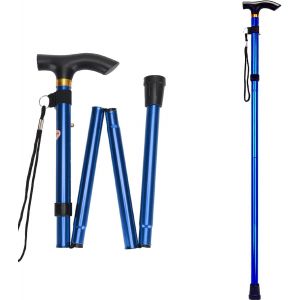 Bâtons De Marche Pliables,Bâton De Marche,Pliable Canne De Marche Aluminium Pour La Randonnée Trekking Voyage Hauteur Réglable Base Antidérapante.[Q153] - Neuf