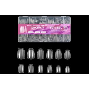 600 Capsules D'ongles Transparentes Semi-Mates En Acrylique, &Agrave; Coller, Disponibles En 12 Tailles Pour Nail Art Diy - Neuf